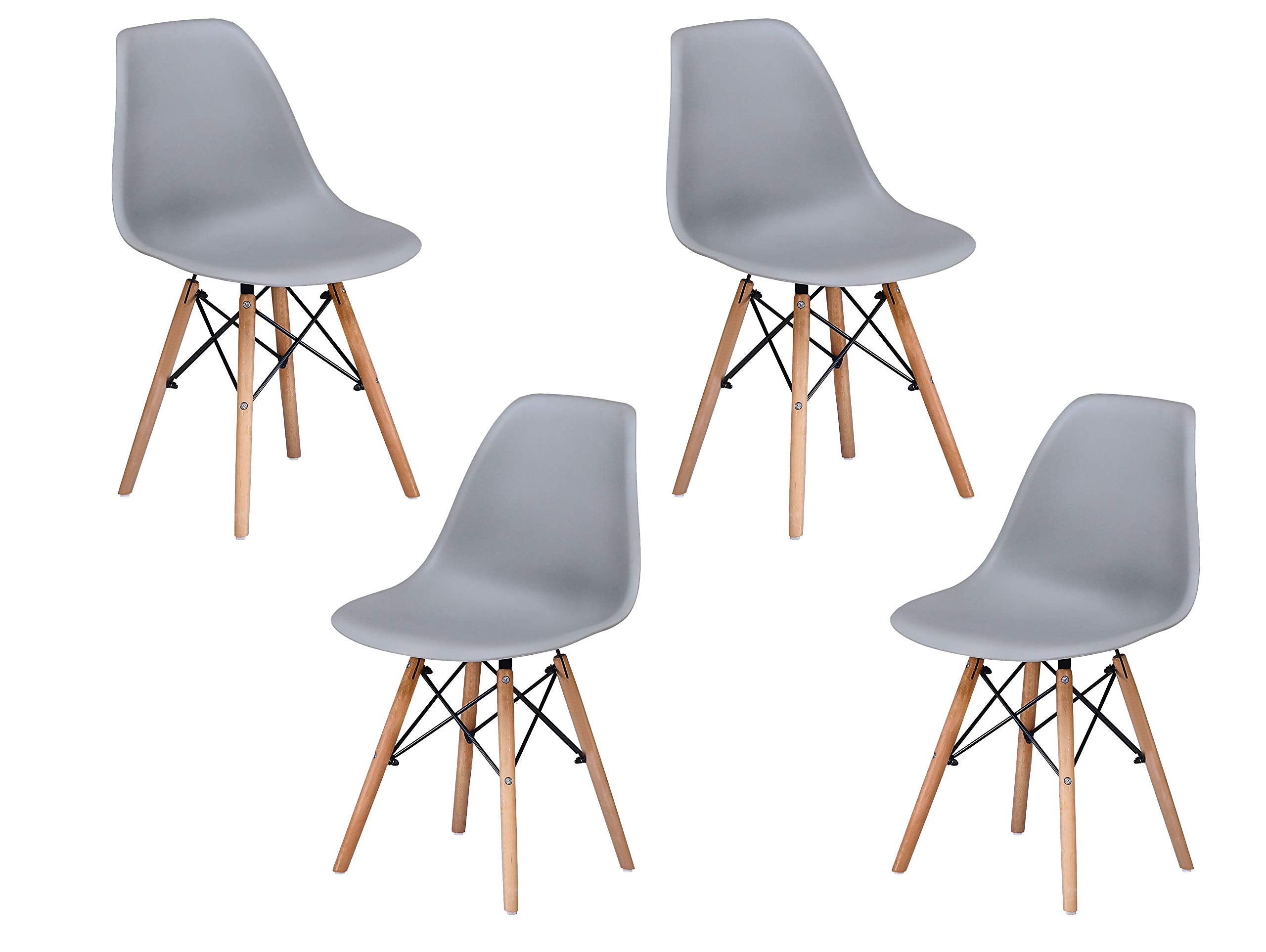 Best Master Furniture Gwenyth Mid-Century Urban Dining Chairs Set Of 4, Gray
